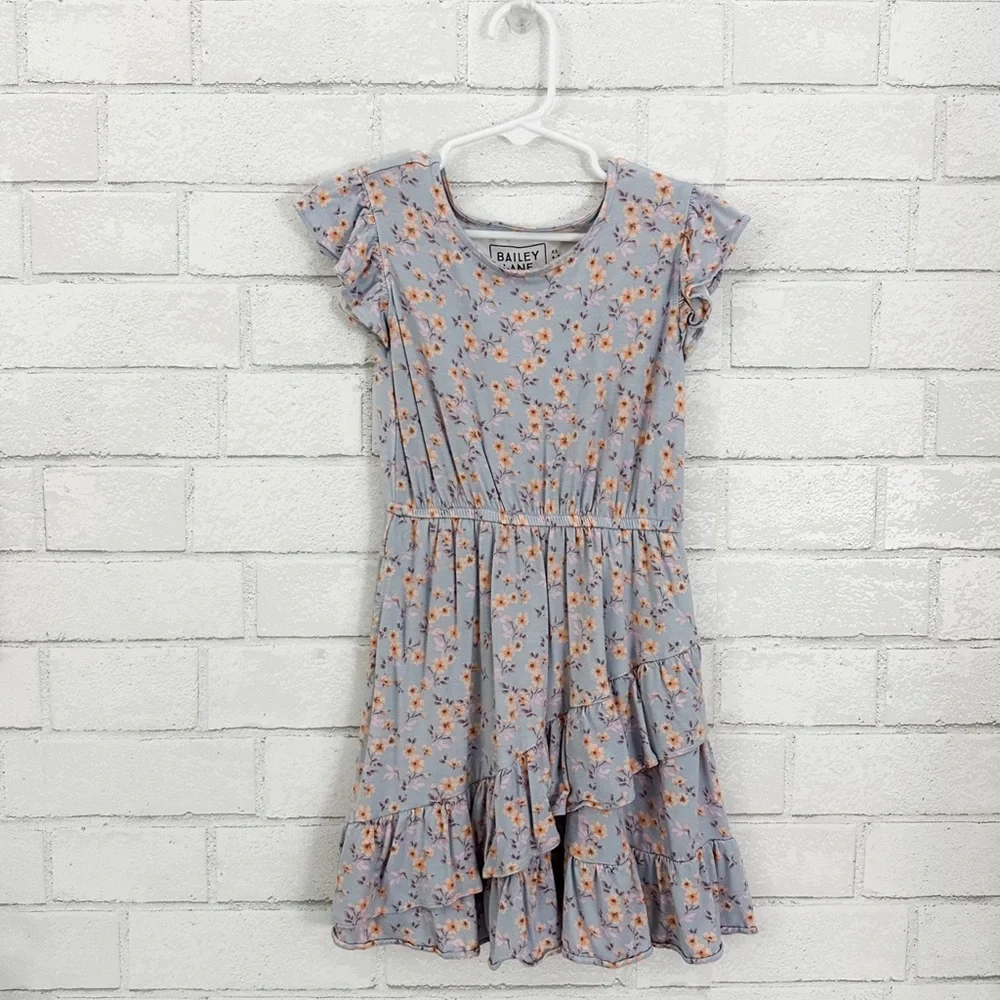 BAILEY LANE Stitch Fix Short Sleeve Flowered Ruffle Dress
